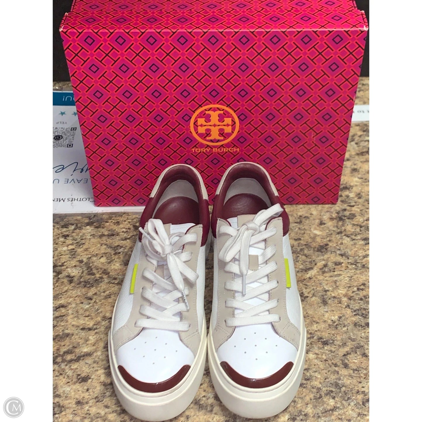 Shoes Designer By Tory Burch In Red & White, Size: 9.5