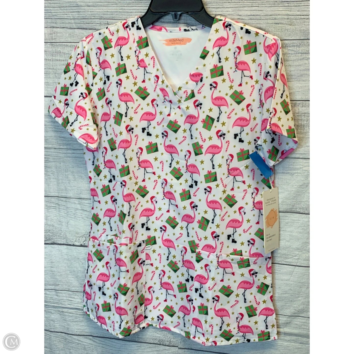 Top Short Sleeve By Cmf In Pink & White, Size: M