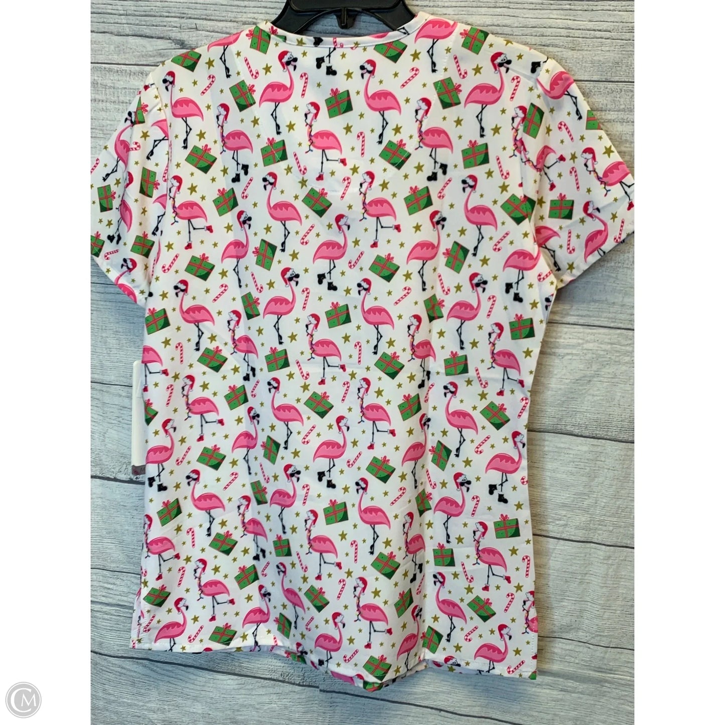 Top Short Sleeve By Cmf In Pink & White, Size: M