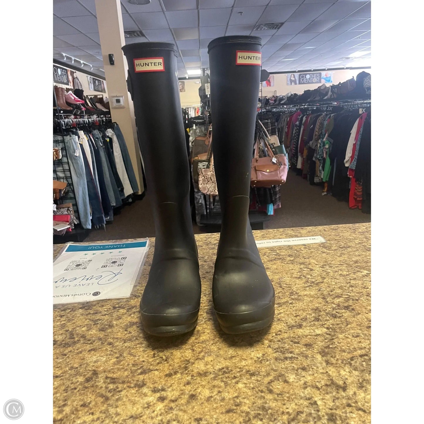 Boots Knee Flats By Hunter In Black, Size: 9