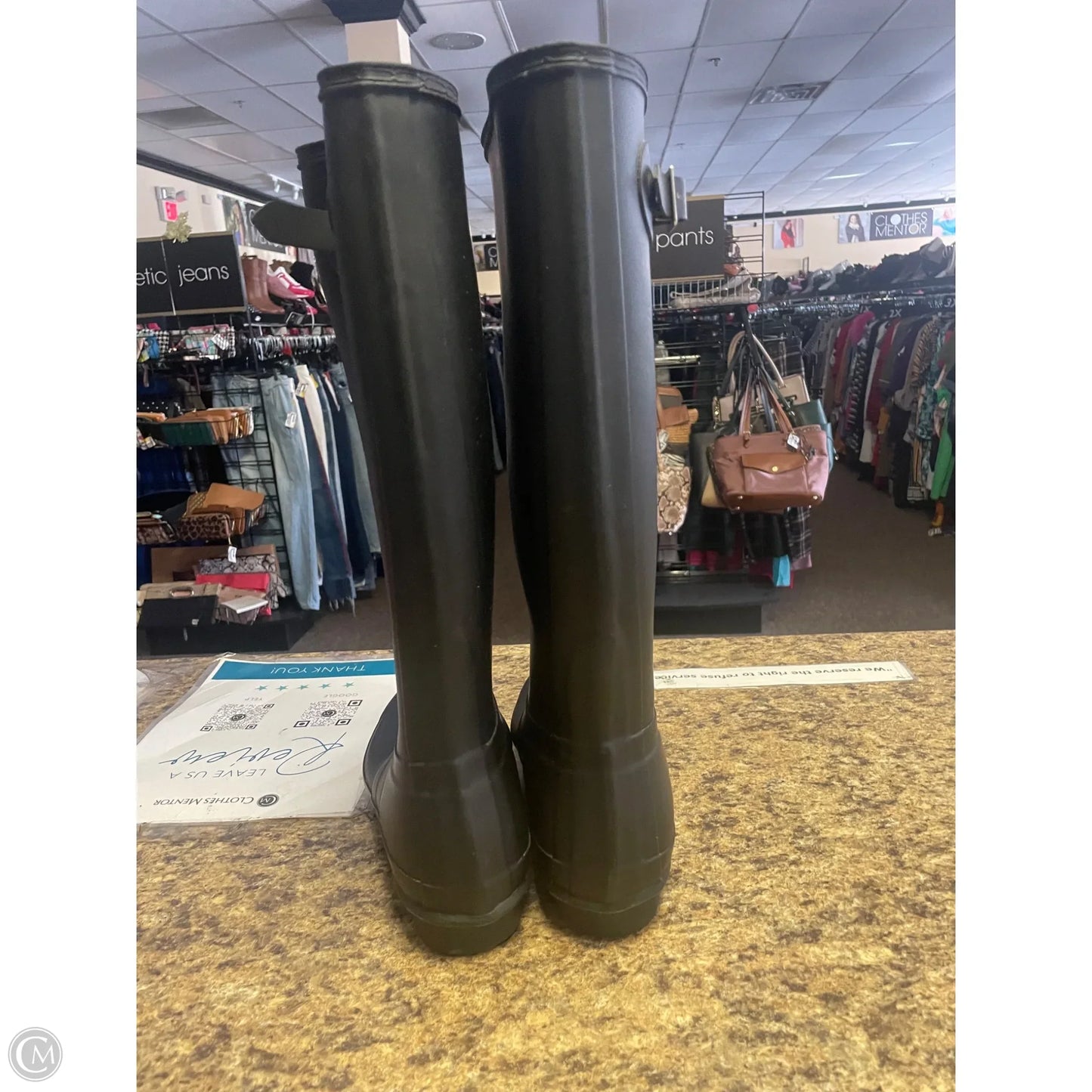 Boots Knee Flats By Hunter In Black, Size: 9