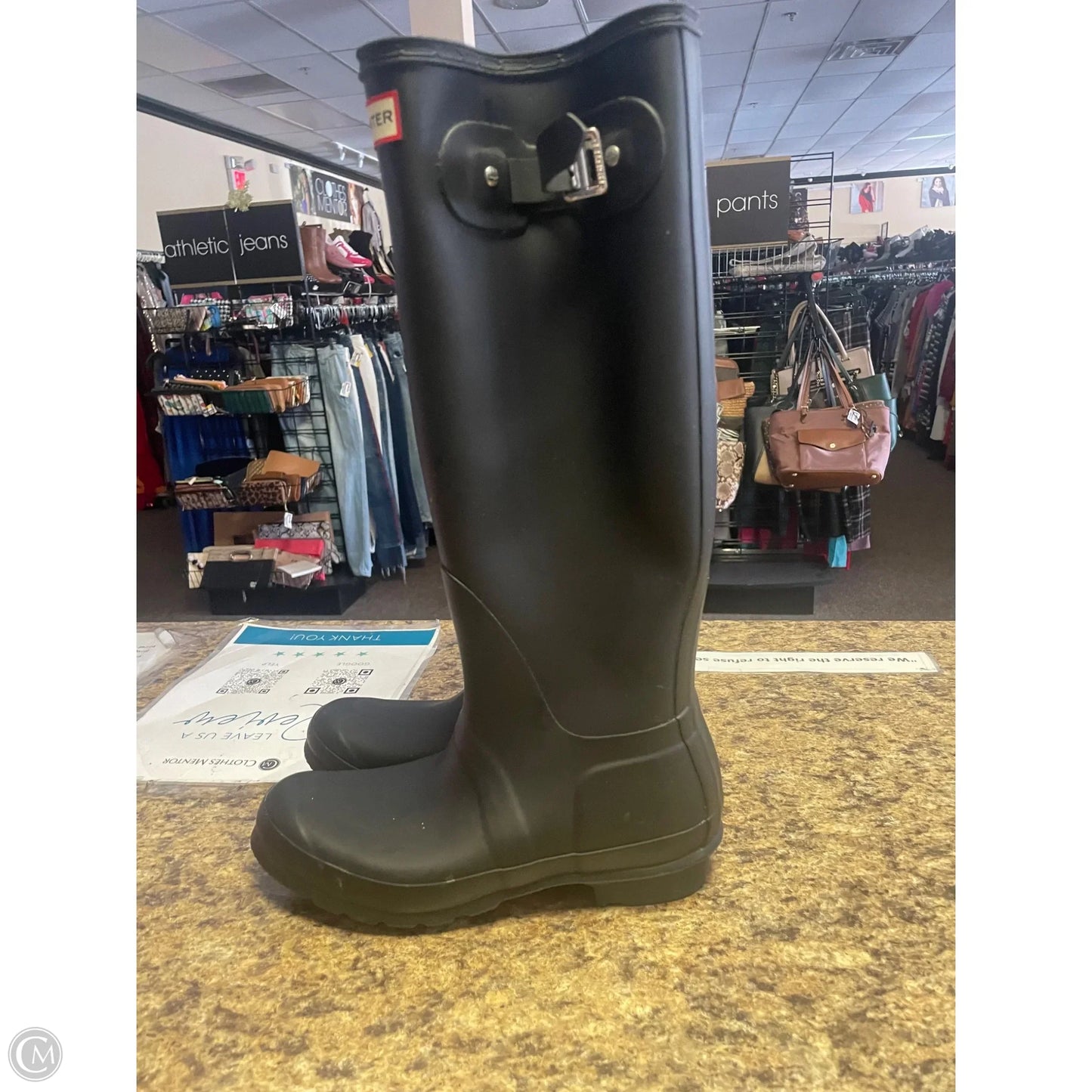 Boots Knee Flats By Hunter In Black, Size: 9