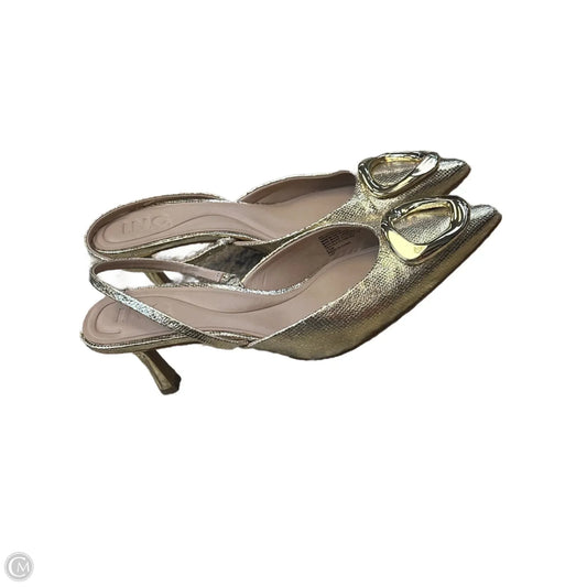 Shoes Heels Kitten By Inc In Gold, Size: 6.5