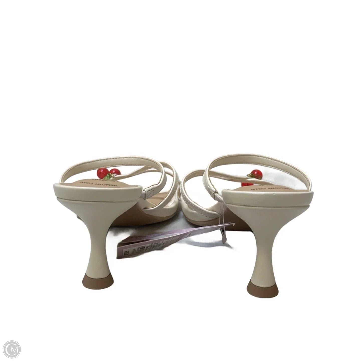 Sandals Heels Kitten By Wild Fable In Cream & Red, Size: 7.5