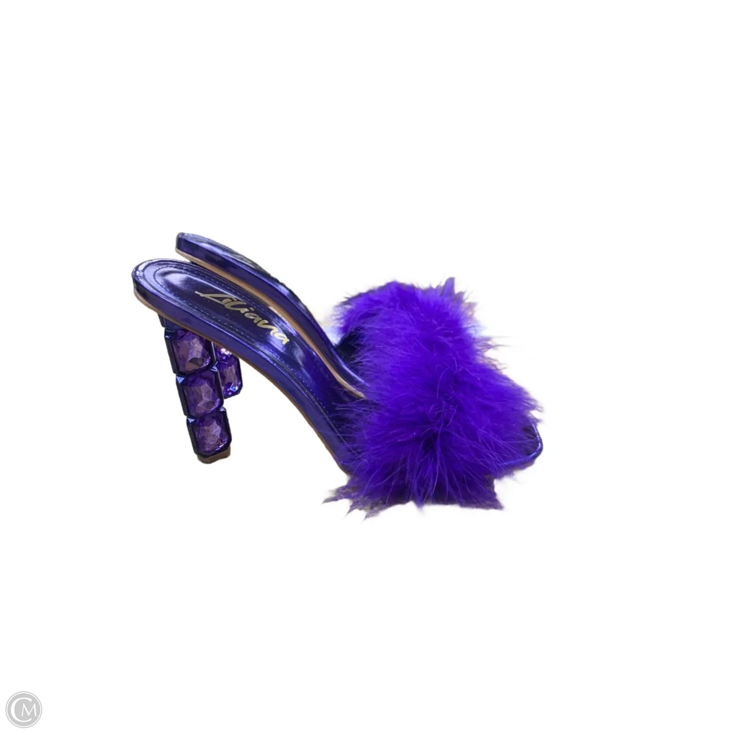 Sandals Heels Kitten By Liliana In Purple, Size: 8