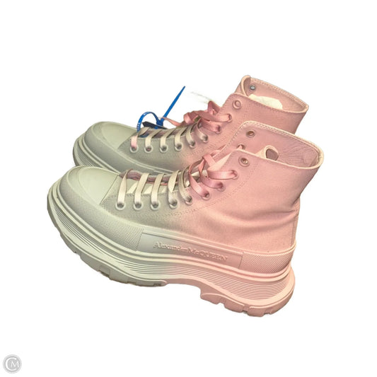 Shoes Luxury Designer By Alexander Mcqueen In Grey & Pink, Size: 7