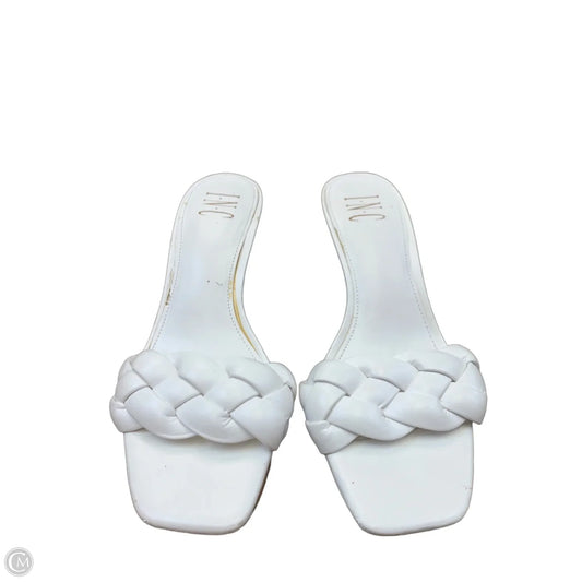 Sandals Heels Kitten By Inc In White, Size: 7.5