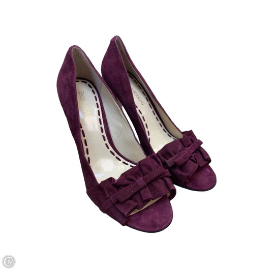 Sandals Heels Stiletto By Enzo Angiolini In Maroon, Size: 6.5