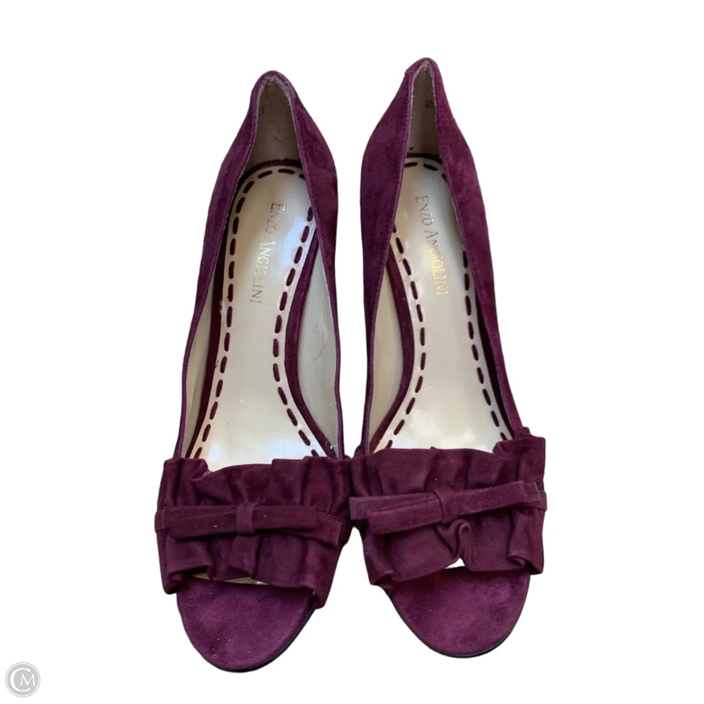 Sandals Heels Stiletto By Enzo Angiolini In Maroon, Size: 6.5