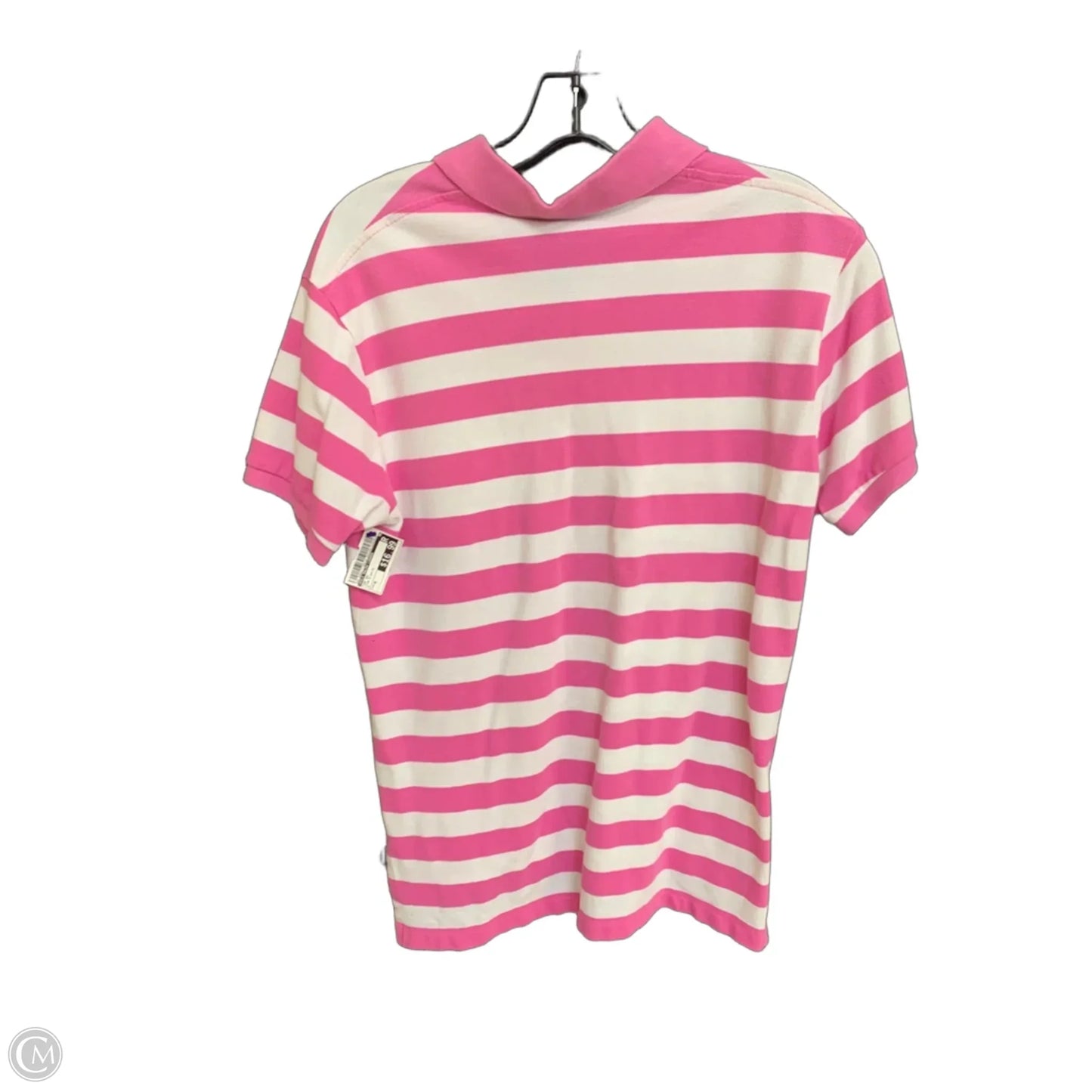 Top Short Sleeve By Polo Ralph Lauren In Pink & White, Size: M