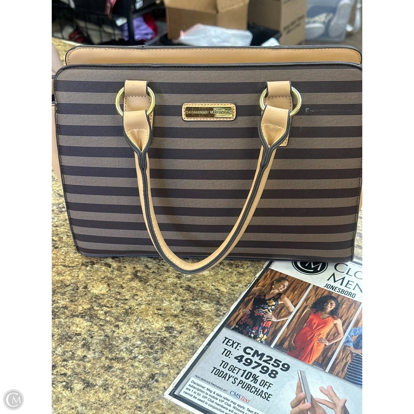 Handbag Leather By Adrienne Vittadini, Size: Large