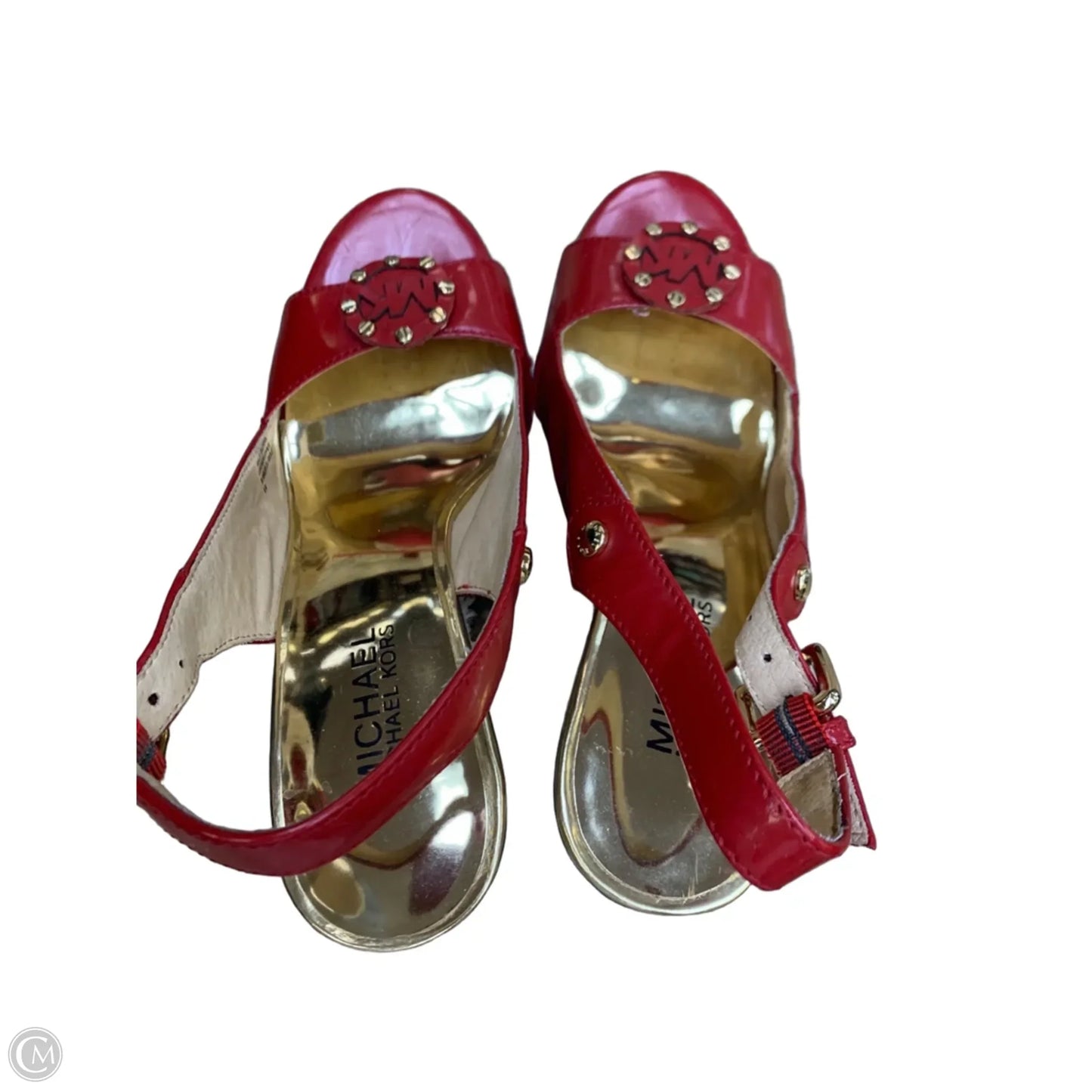 Sandals Heels Wedge By Michael By Michael Kors In Red, Size: 9
