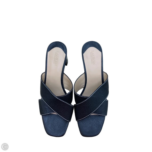 Sandals Heels Kitten By Lauren By Ralph Lauren In Black, Size: 9.5