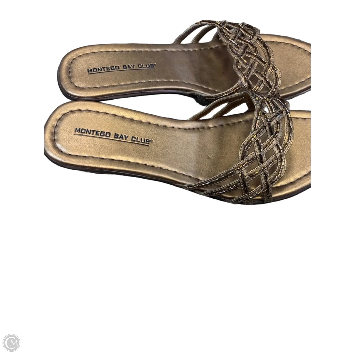 Sandals Heels Wedge By Montego Bay In Bronze, Size: 7