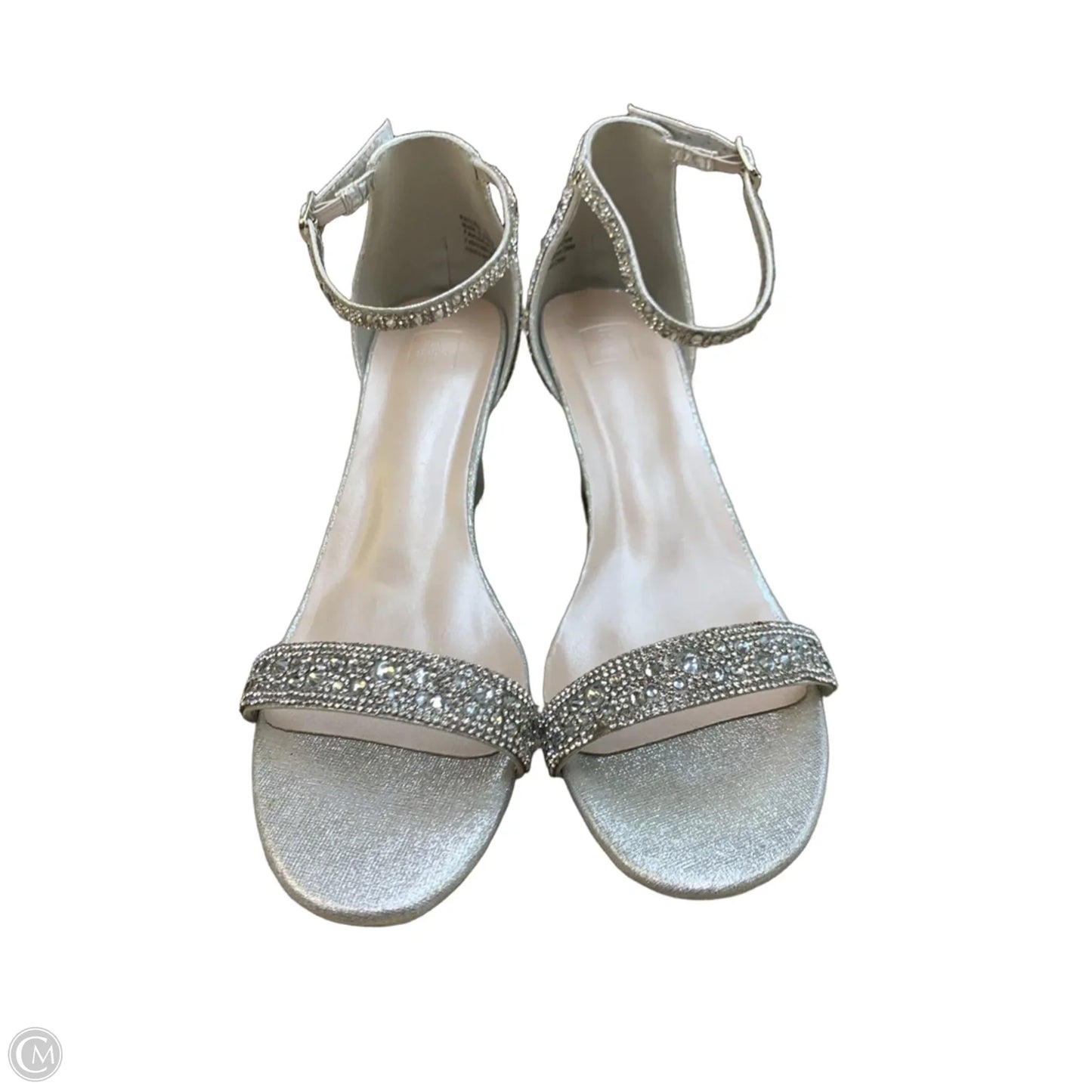 Sandals Heels Wedge By Cmf In Silver, Size: 10