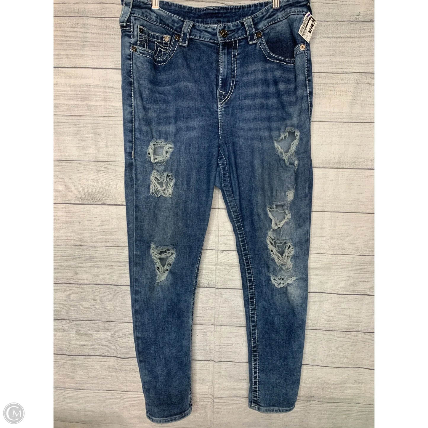 Jeans Skinny By True Religion In Blue Denim, Size: 18