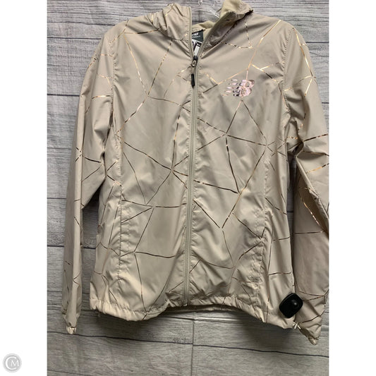 Jacket Windbreaker By New Balance In Beige, Size: S