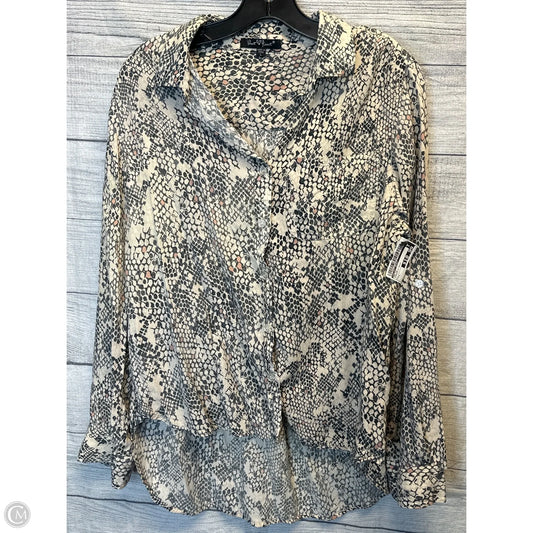 Top Long Sleeve By Velvet Heart In Snakeskin Print, Size: L