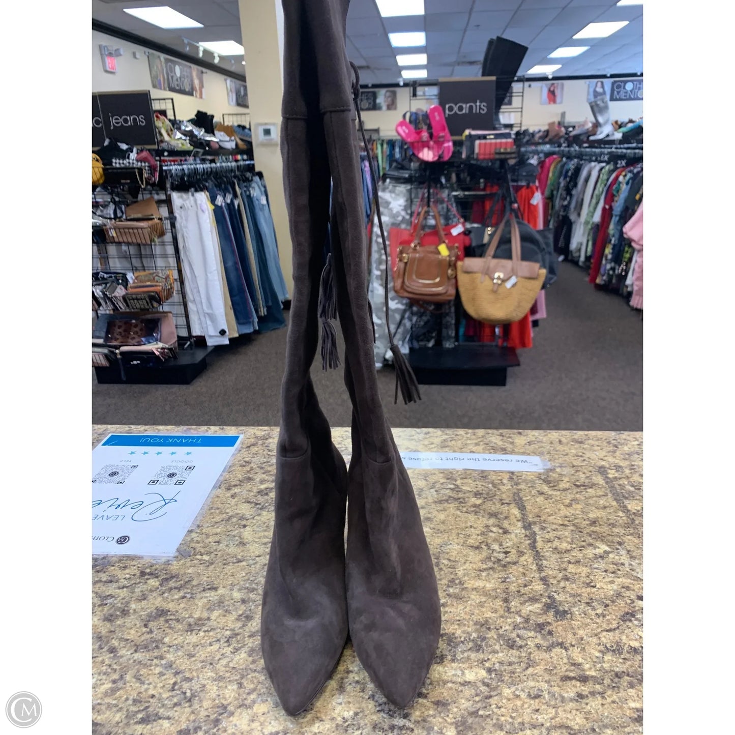 Boots Knee Heels By Nine West In Brown, Size: 8.5