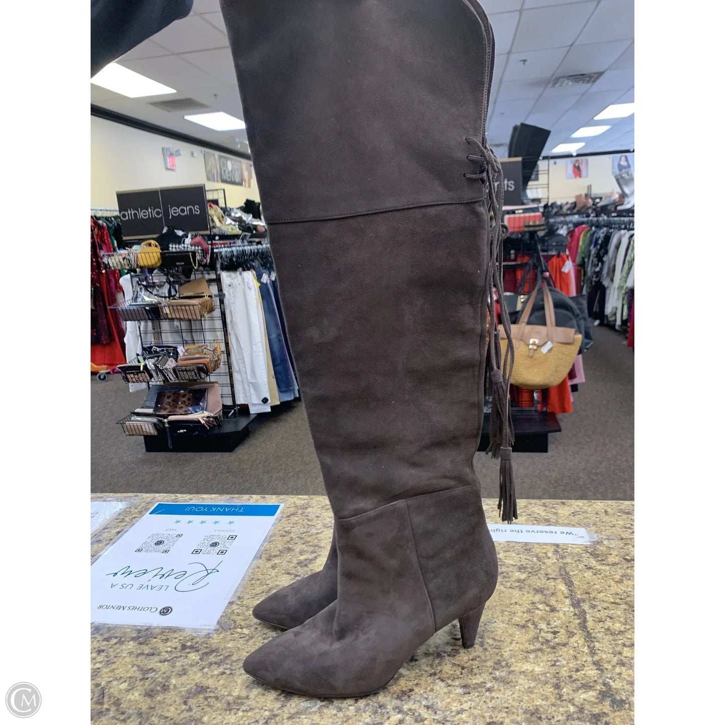 Boots Knee Heels By Nine West In Brown, Size: 8.5