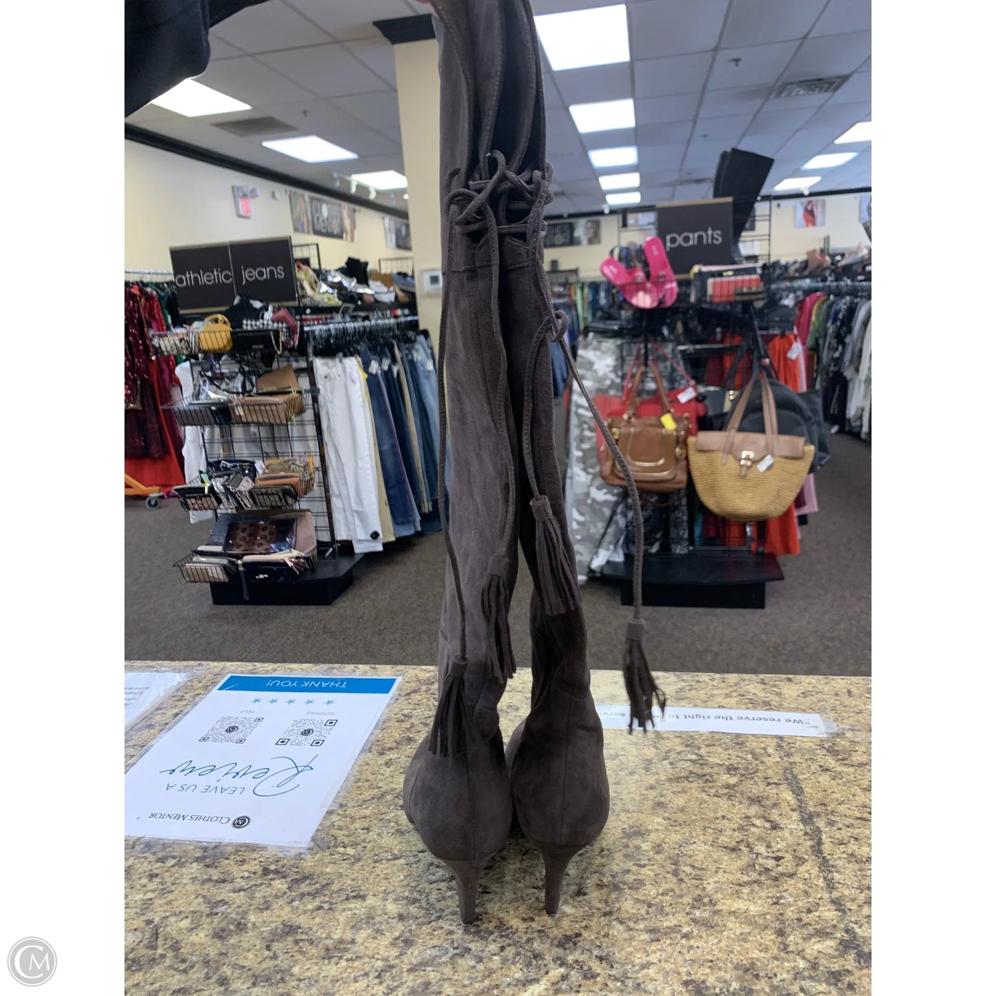 Boots Knee Heels By Nine West In Brown, Size: 8.5