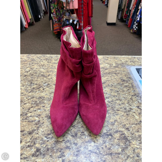 Boots Ankle Heels By Chinese Laundry In Maroon, Size: 9.5