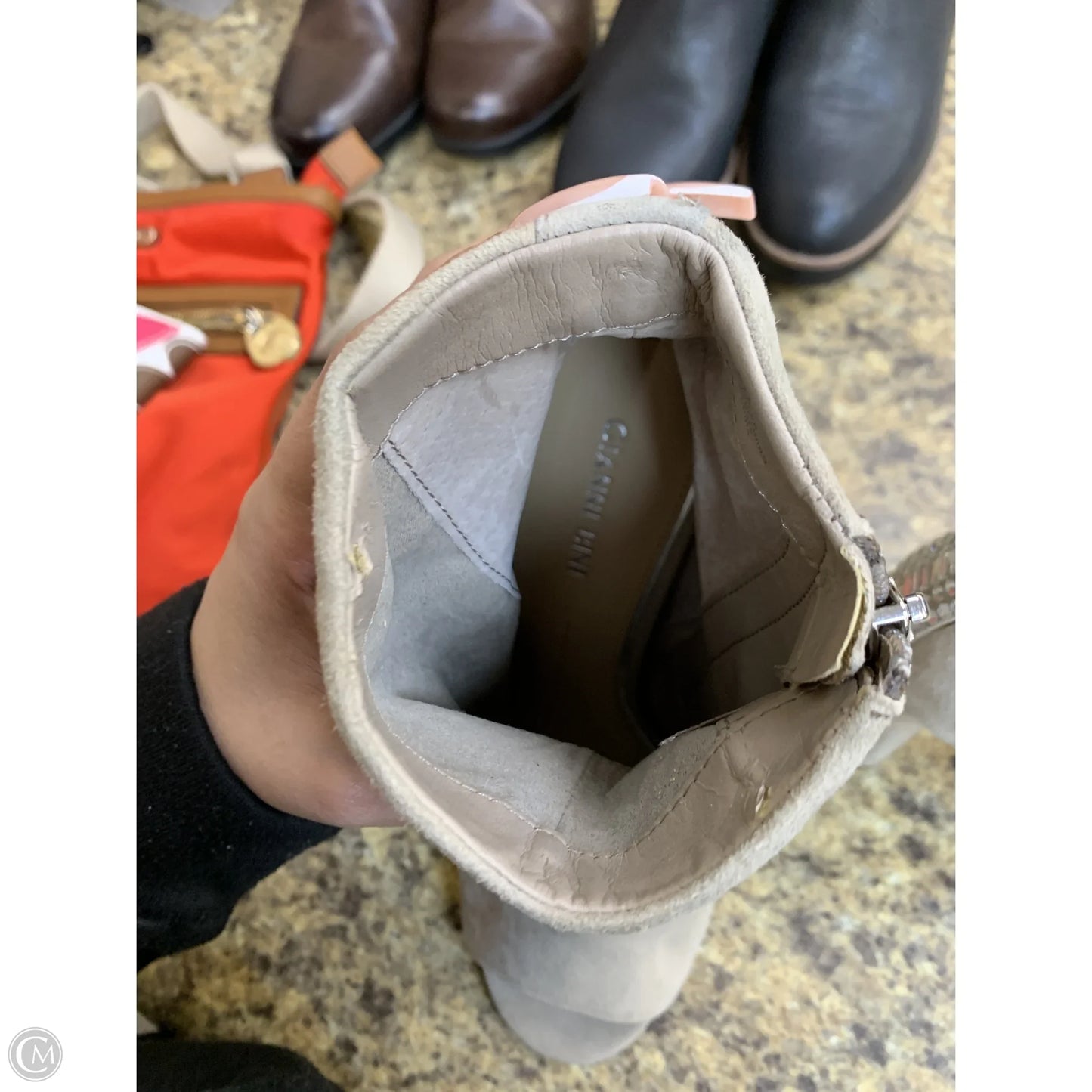 Boots Ankle Heels By Gianni Bini In Beige, Size: 9.5