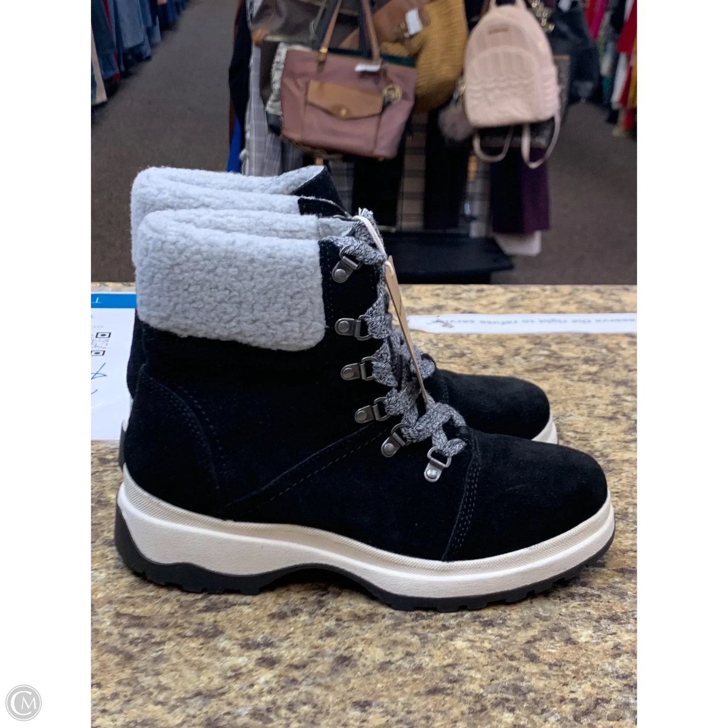 Boots Snow By White Mountain In Black & Grey, Size: 8.5