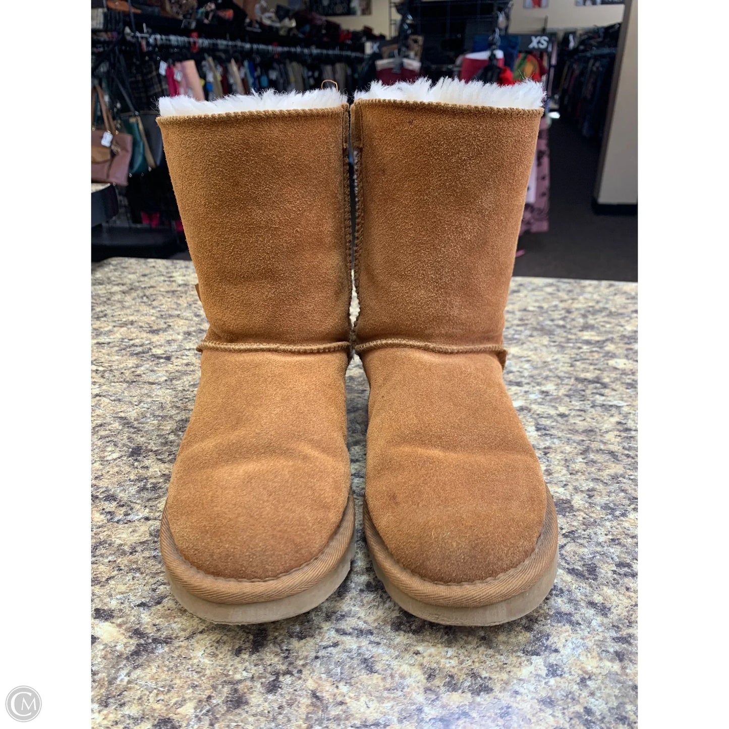 Boots Designer By Ugg In Tan, Size: 6.5