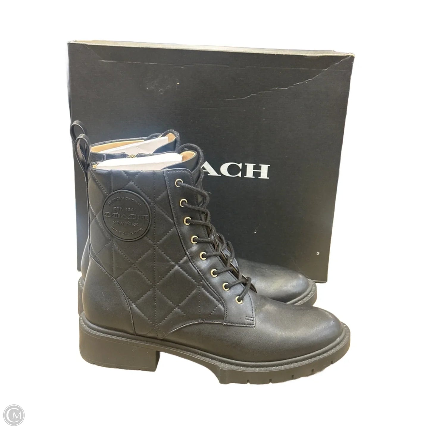 Boots Designer By Coach In Black, Size: 9
