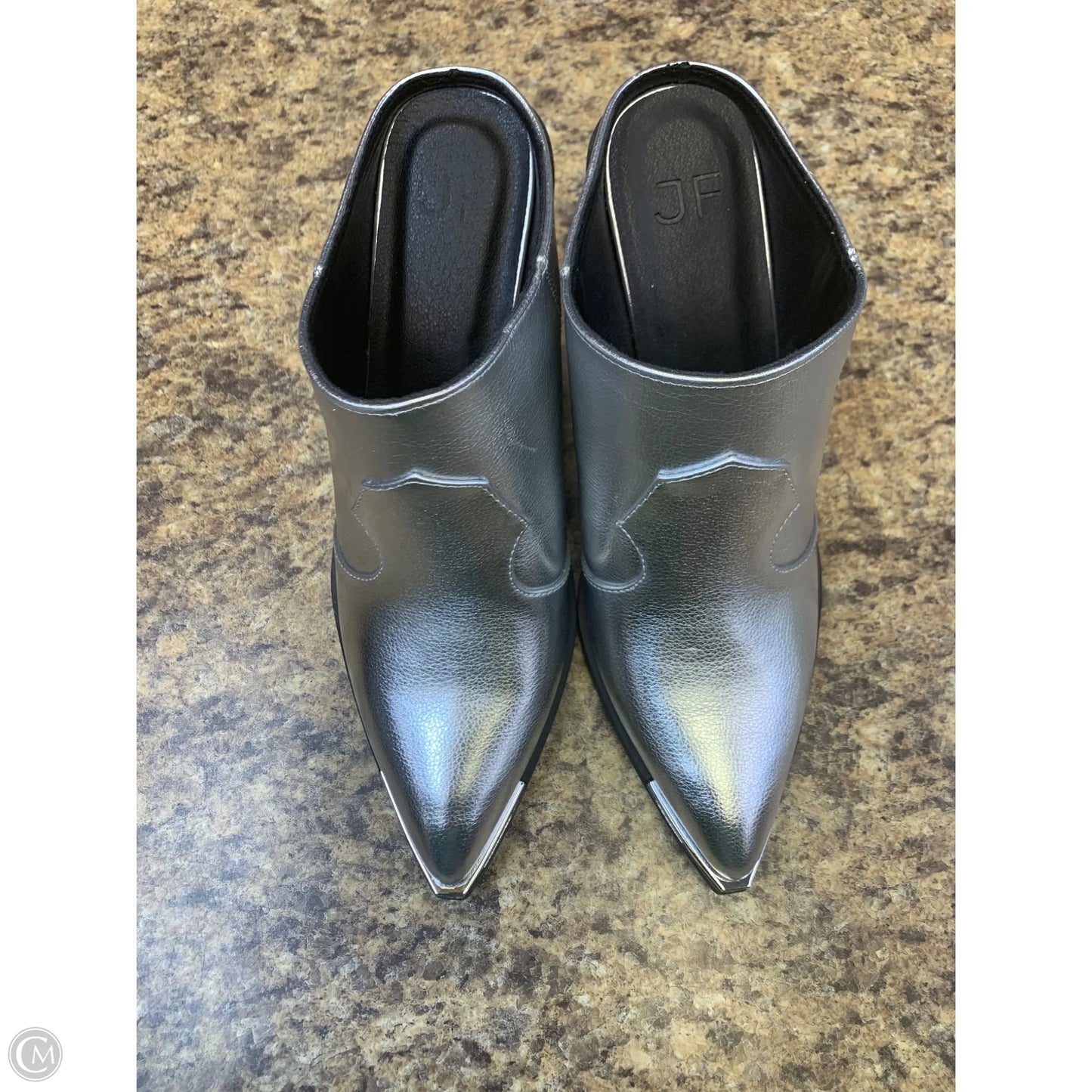 Shoes Heels Block By Jf In Silver, Size: 6.5