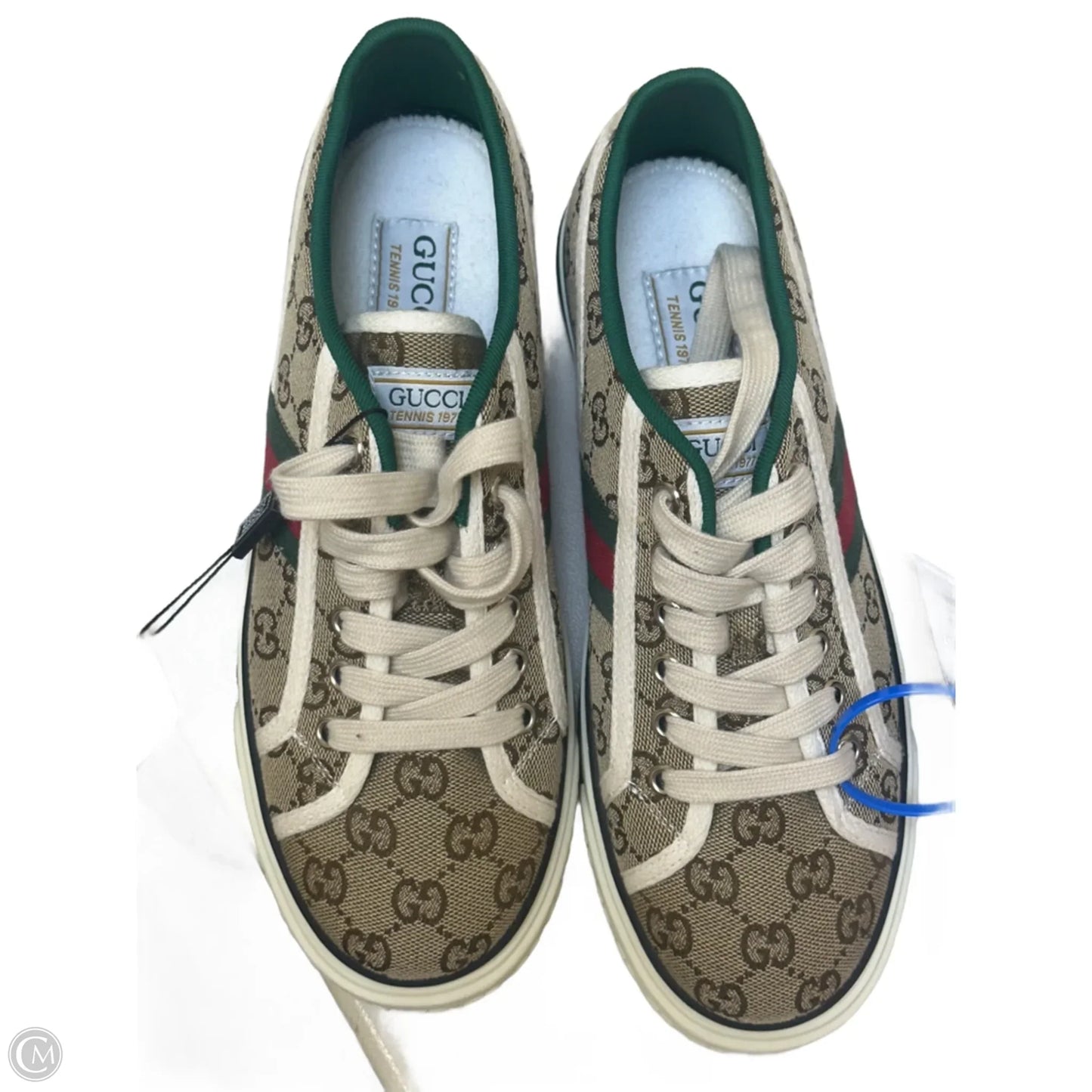 Shoes Luxury Designer By Gucci In Brown, Size: 9.5