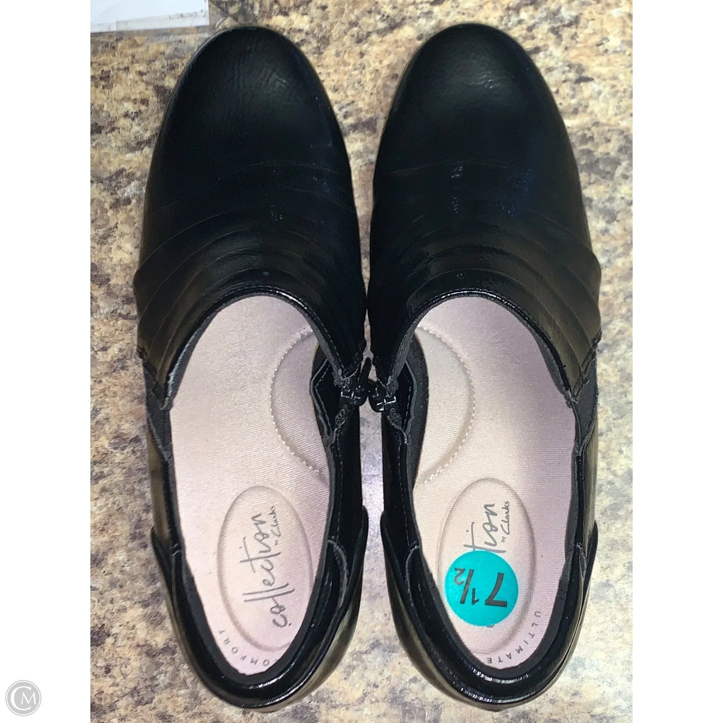 Boots Ankle Heels By Clarks In Black, Size: 7.5