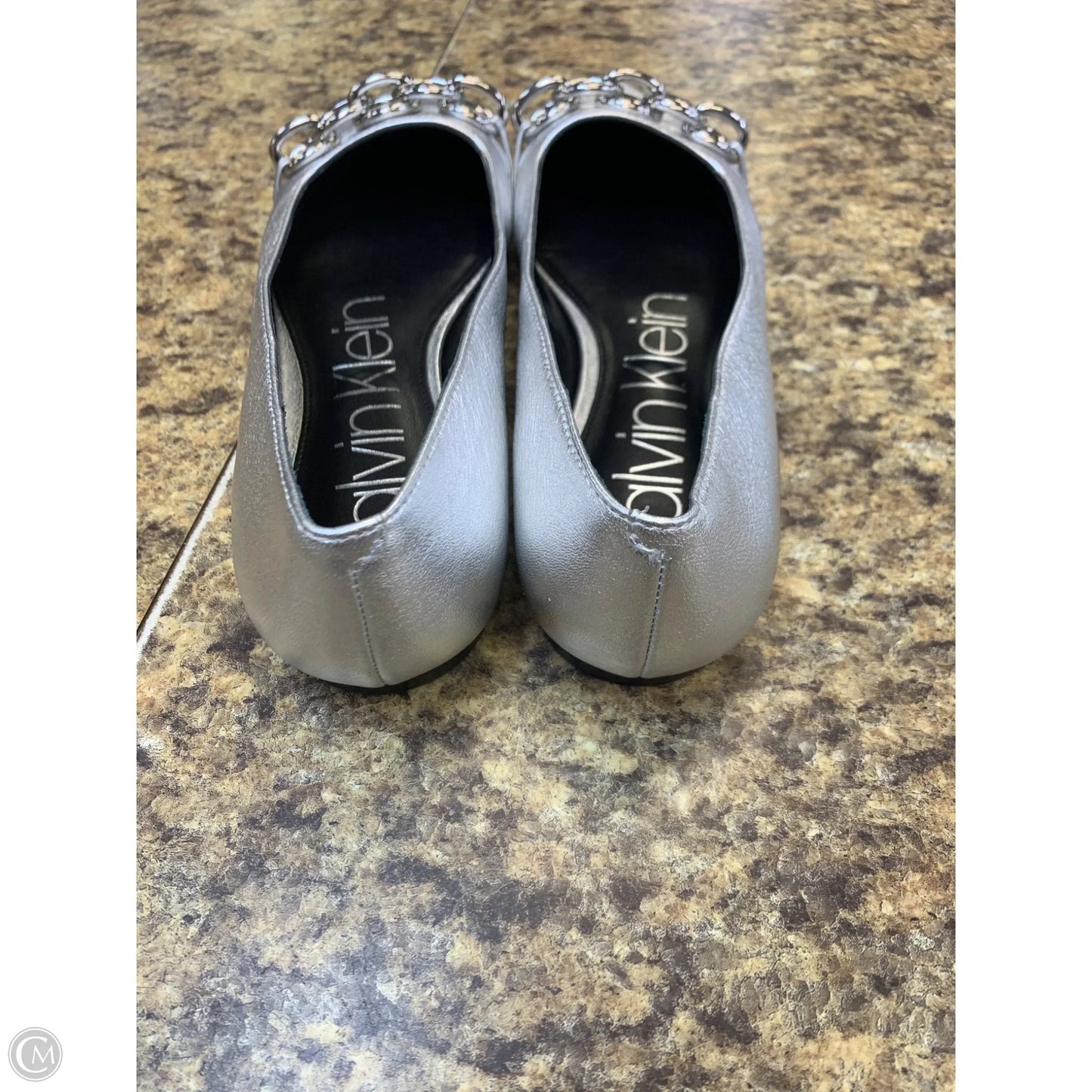Shoes Flats By Calvin Klein In Silver, Size: 7