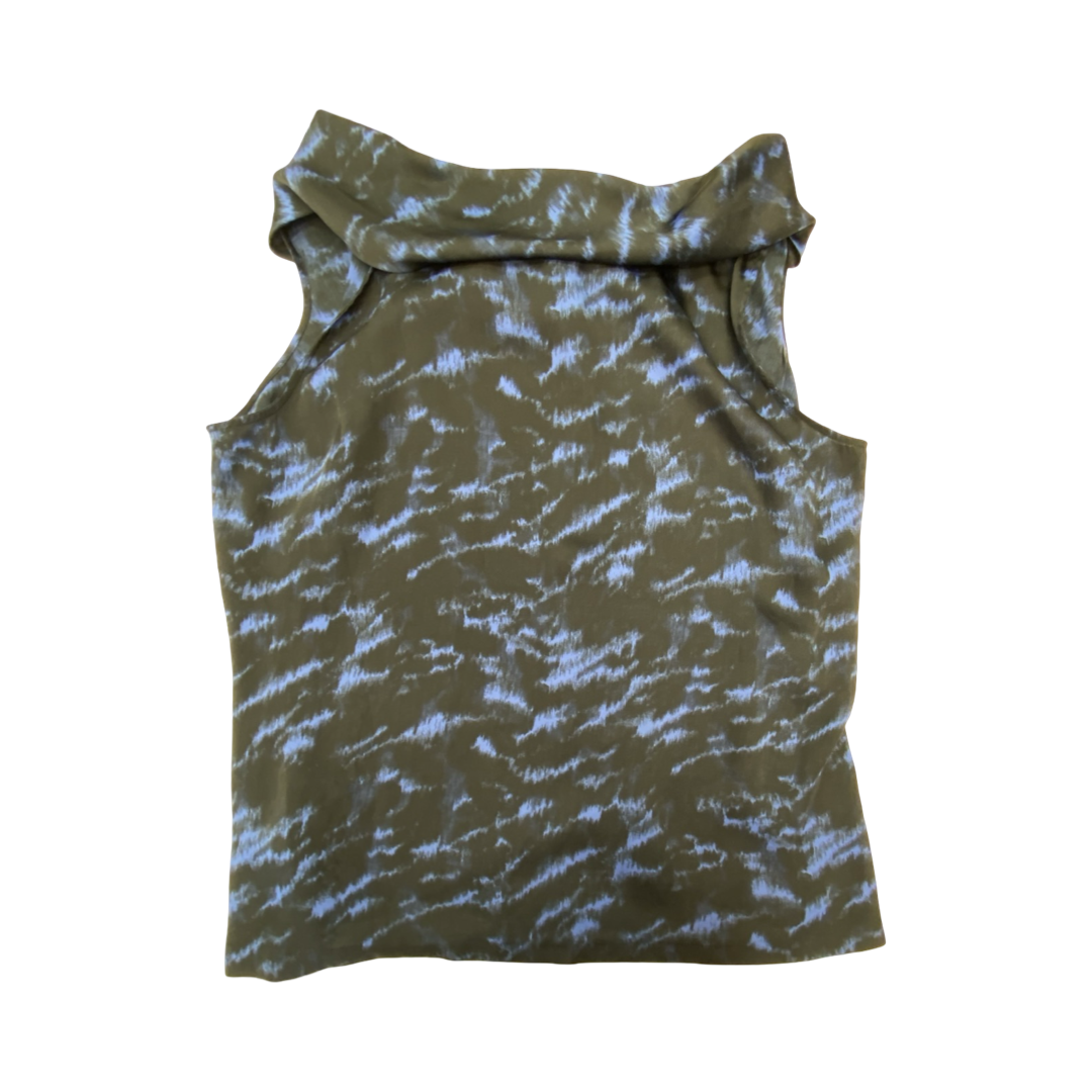 Top Sleeveless By Michael By Michael Kors In Black & Blue, Size:18
