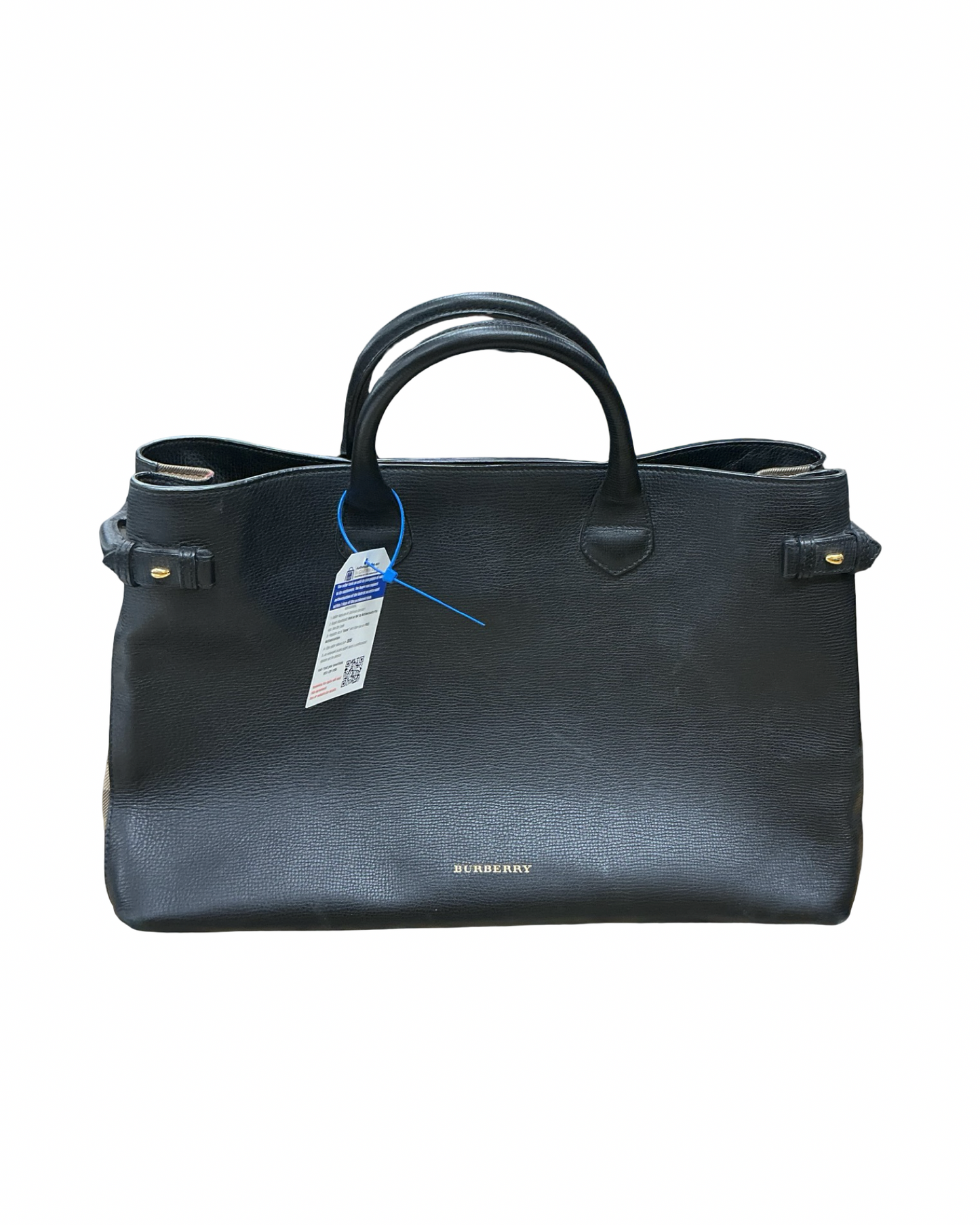 Handbag Luxury Designer By Burberry In Black, Size:Large