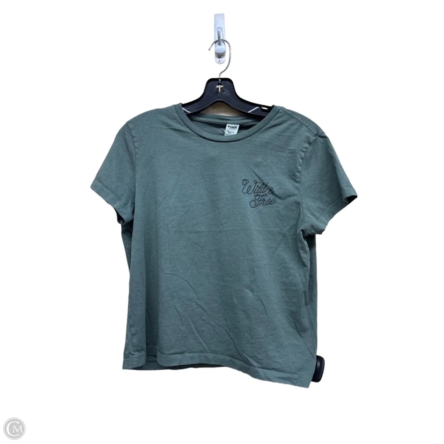 Top Short Sleeve By Pink In Green, Size: M