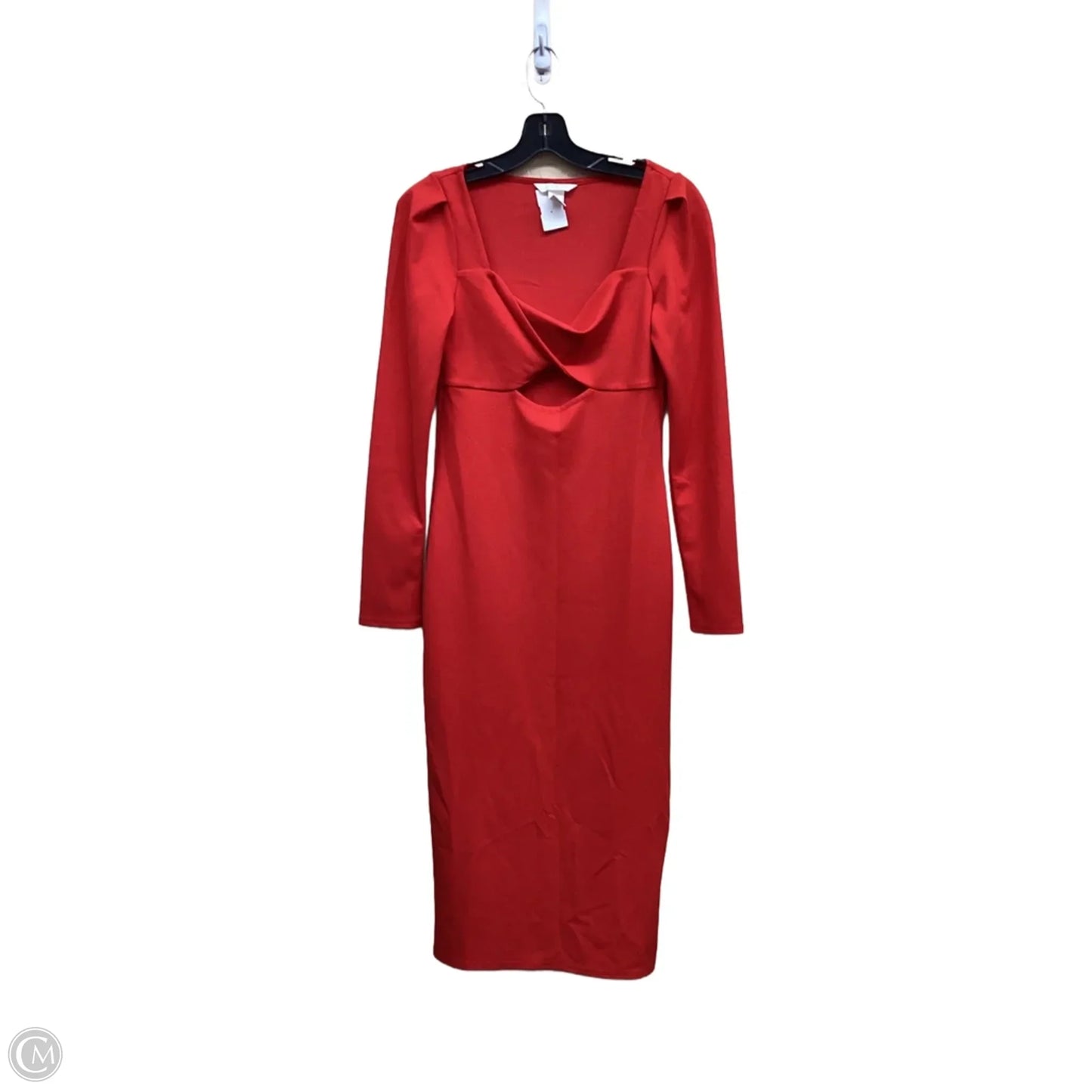 Dress Party Midi By H&m In Red, Size: S