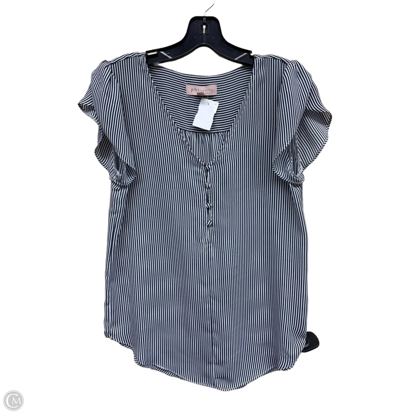 Top Short Sleeve By Philosophy In Striped Pattern, Size: Xs