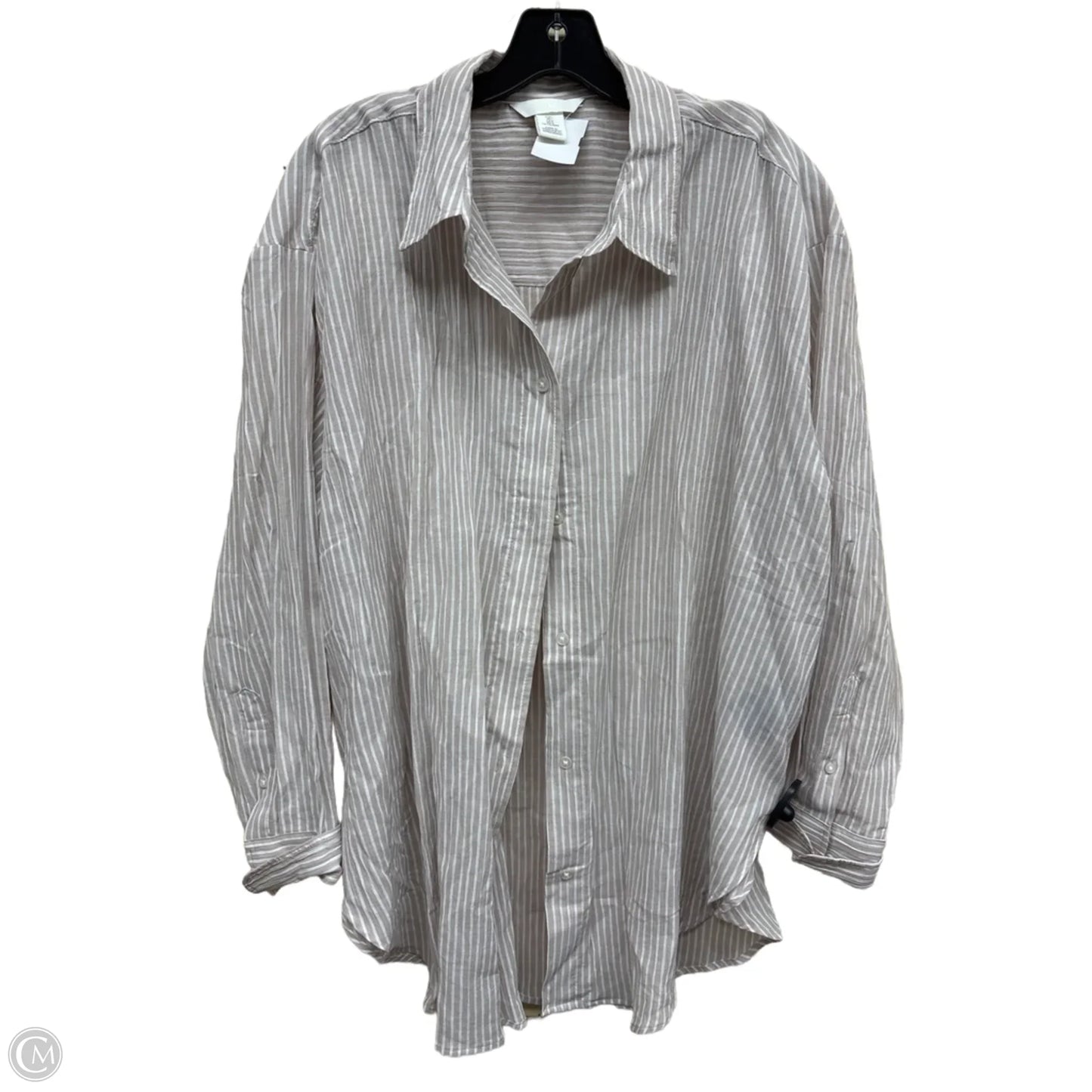 Top Long Sleeve By H&m In Striped Pattern, Size: L