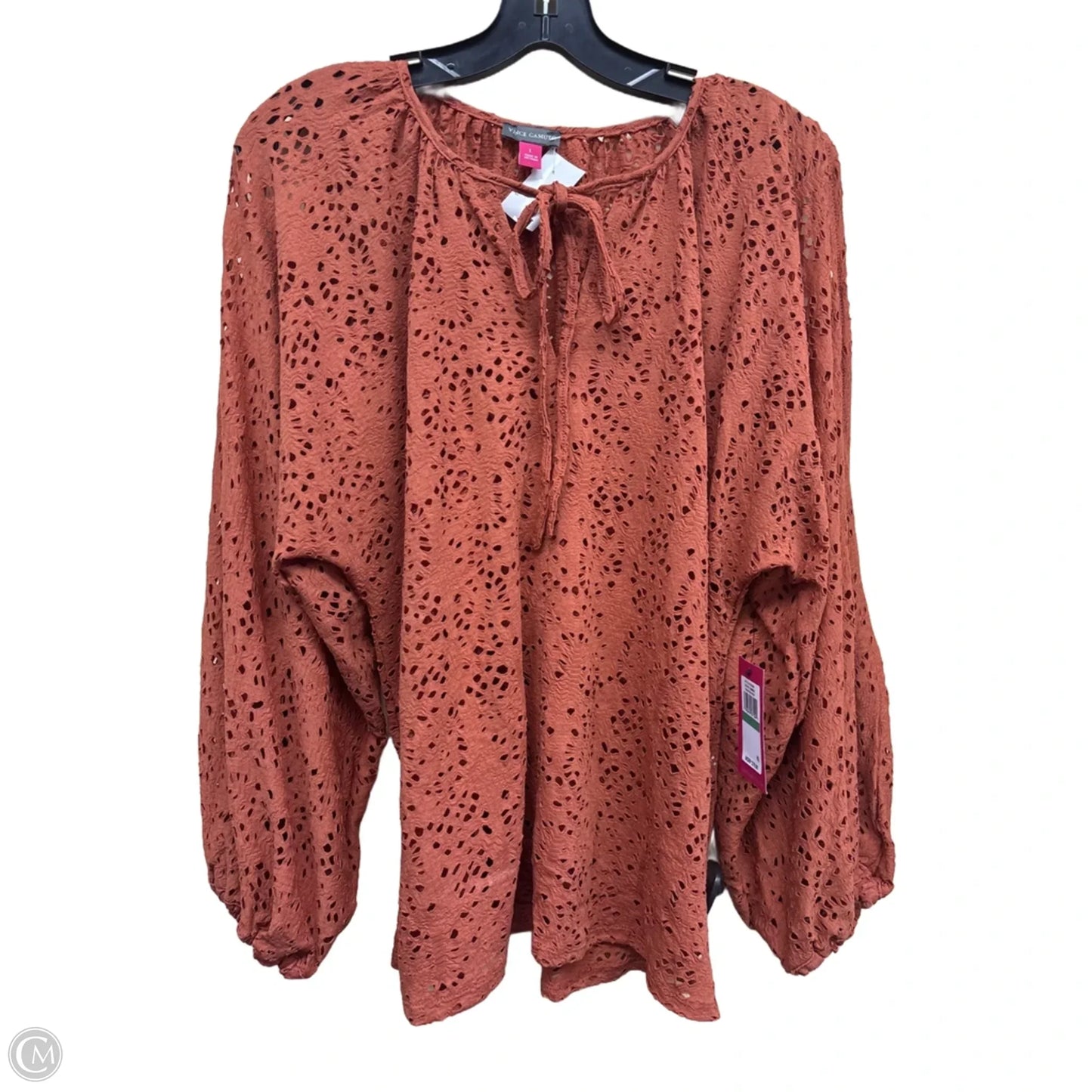 Top Long Sleeve By Vince Camuto In Brown, Size: L