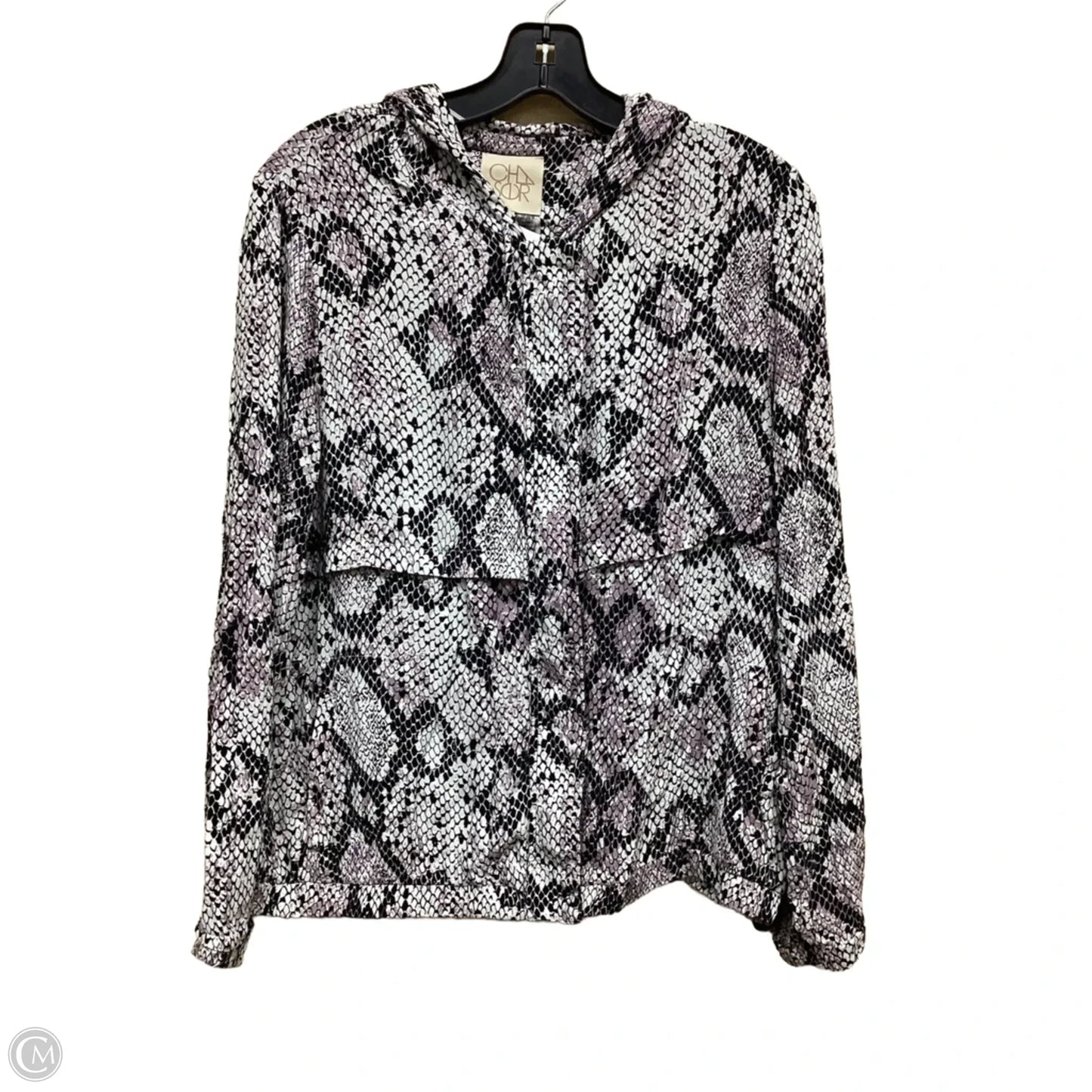 Athletic Jacket By Chaser In Animal Print, Size: L