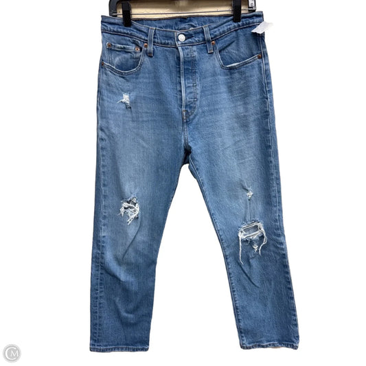 Jeans Straight By Levis In Blue Denim, Size: 8