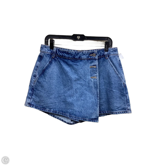 Skort By Zara In Blue Denim, Size: L