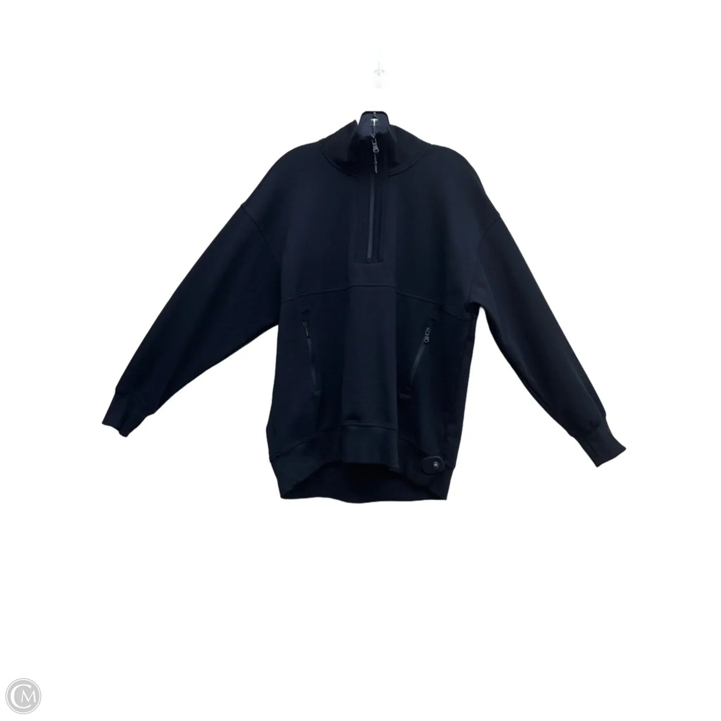 Athletic Top Long Sleeve Collar By Old Navy In Black, Size: S