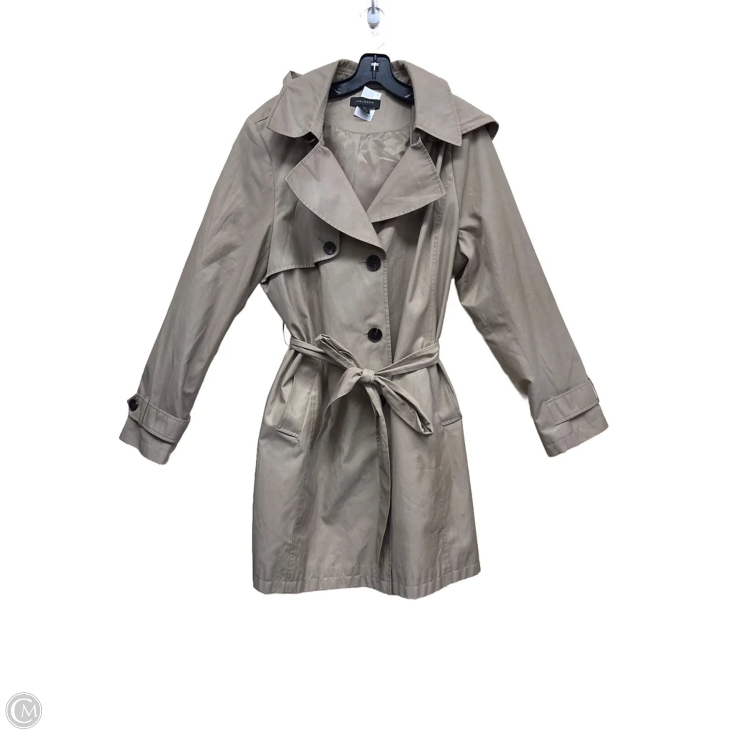 Coat Trench Coat By Halogen In Tan, Size: Xxl