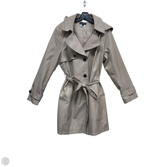 Coat Trench Coat By Halogen In Tan, Size: Xxl