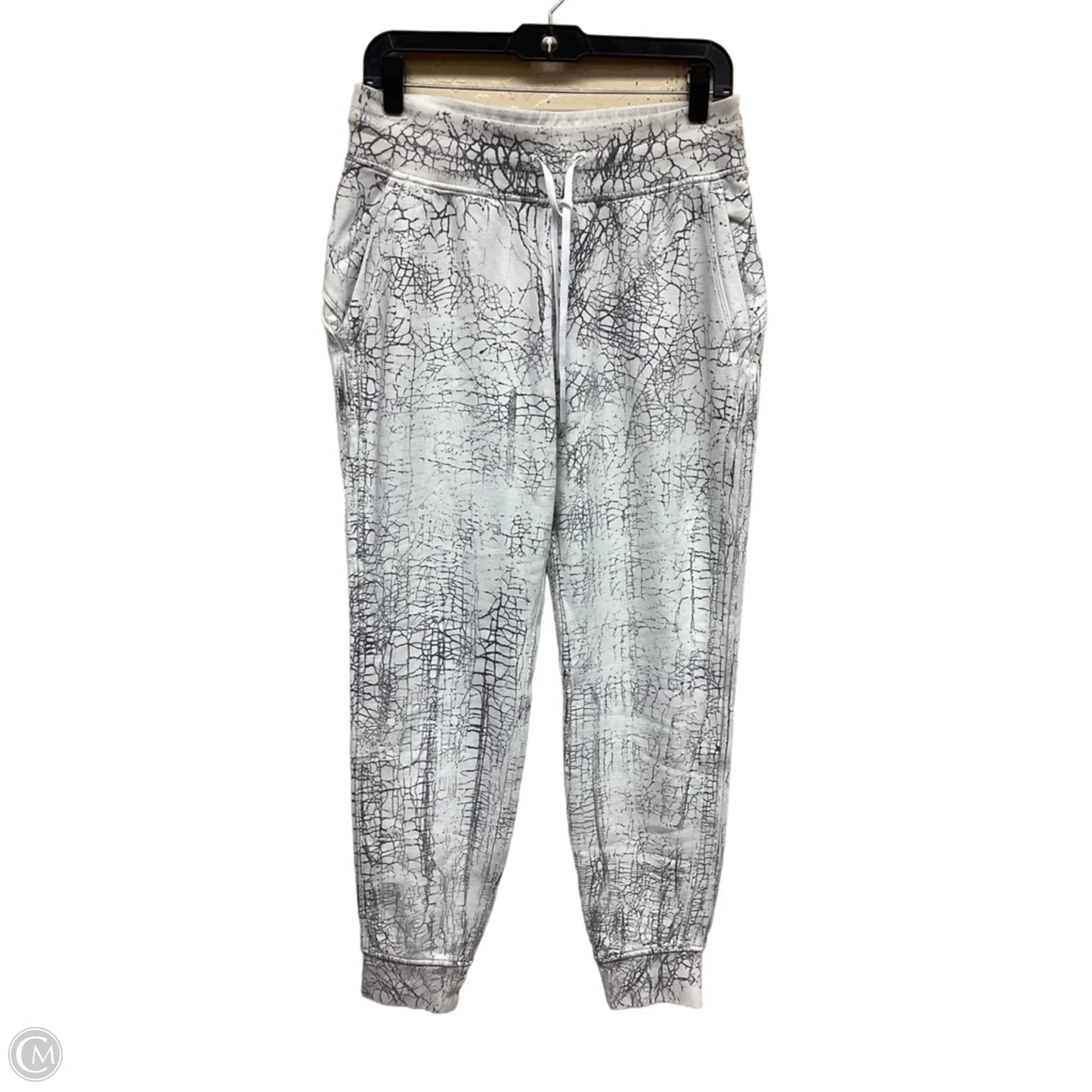 Athletic Pants By Lululemon In Cream & Grey, Size: 8