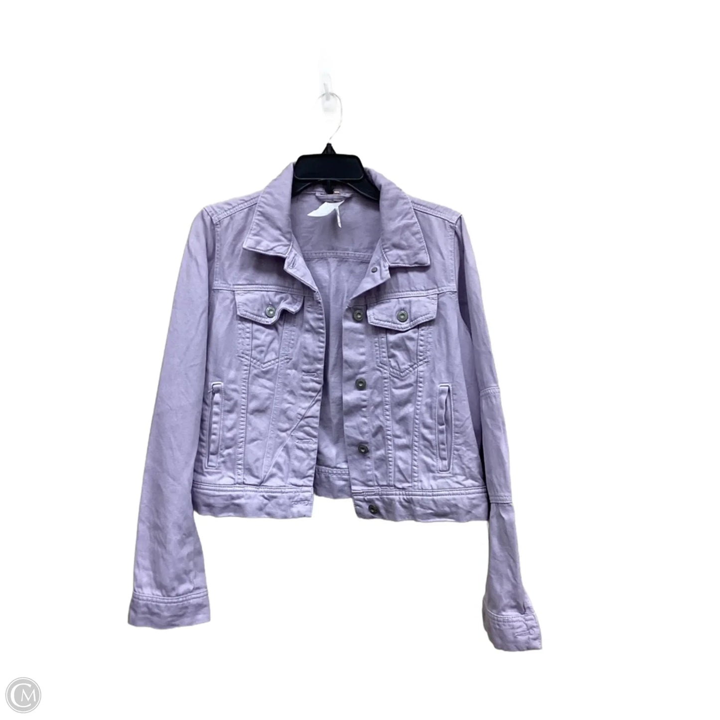 Jacket Denim By Free People In Purple Denim, Size: S
