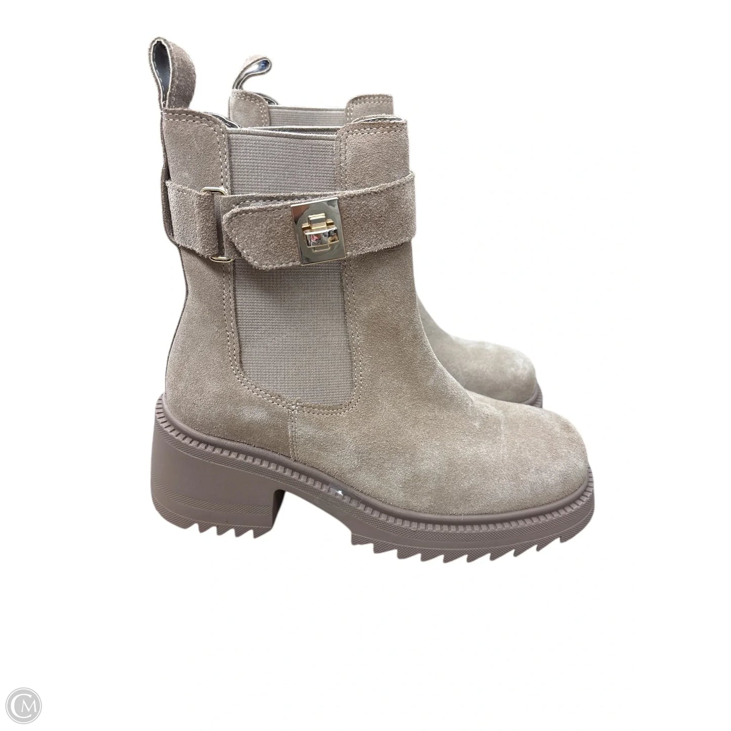 Boots Ankle Heels By Steve Madden In Tan, Size: 6.5